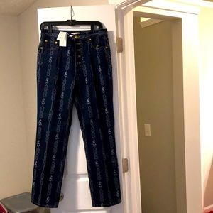 NWT Tory Burch Gemini Jacquard Link Jeans